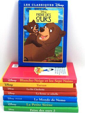 Lot 8 LIvres Books Disney Les Classiques VTG 90s Children Enfant French